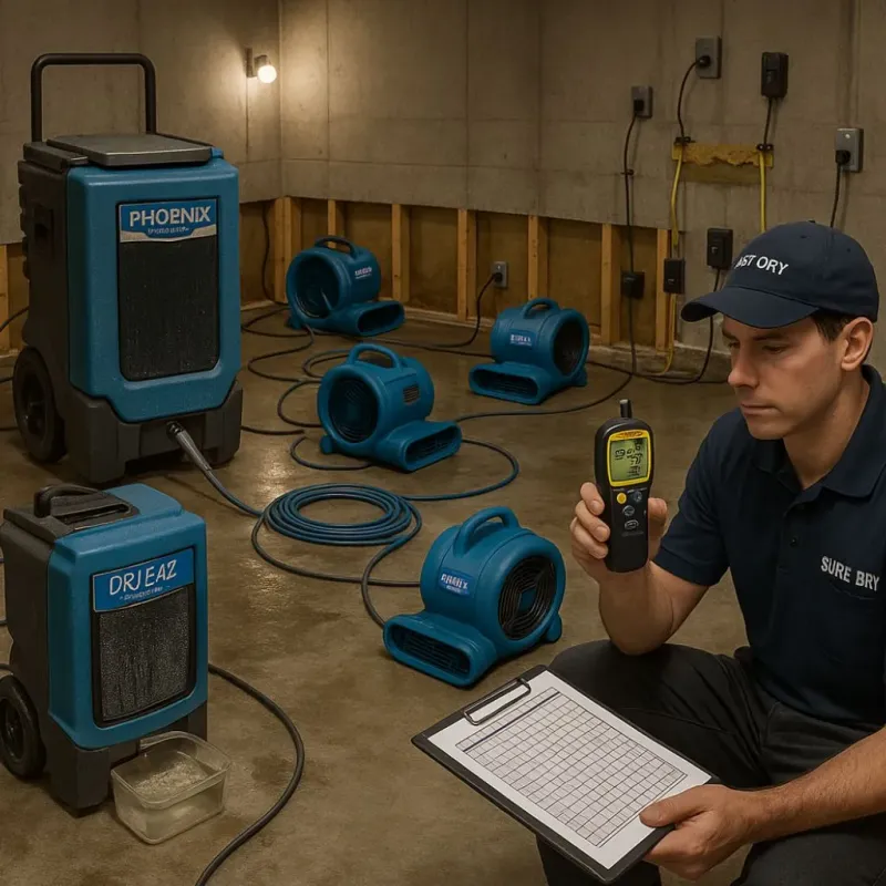 Structural Drying and Dehumidification process in Highlands Ranch, CO